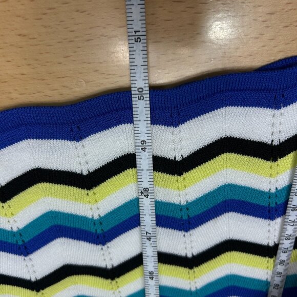 Ming Wang One Shoulder Column Maxi Dress Women's Size XS Chevron Knit NWT - Picture 12 of 13